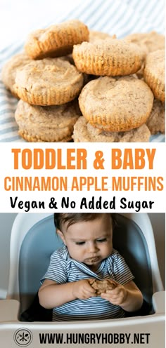 toddler and baby cinnamon apple muffins with vegan and no added sugar