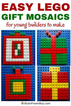 lego gift mosaics for young children to make with the instructions on how to use them