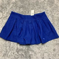 Nwt Vintage Y2k Abercrombie & Fitch Royal Blue Micro Mini Wool Skirt Womens Size 2 Approx. Measurements Taken Flat (See Pic Above) Waist-15.5" Length-12.5" Material Is Wool In Amazing Vintage Condition Reasonable Offers Are Welcome! #Y2k #2000s #Denim #Micro #Skirt Y2k Style Blue Winter Bottoms, Y2k Blue Cotton Mini Skirt, Blue Y2k Skort For Spring, Y2k Style Blue Skort For Spring, Blue Y2k Style Skort For Spring, Blue Y2k Skort With Pockets, Fitted Blue Y2k Skirt, Blue Stretch Tennis Skirt With Pockets, Fitted Blue Skirt Y2k Style