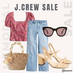 Don't miss out on the incredible J. Crew Sale! Jcrew Sale // Fashion Finds // Shop Till You Drop // Jcrew Finds // Squareneck Top // Sandals // Jeans // Tote Bag // Sunglasses Jeans Tote Bag, Shop Till You Drop, Oversized Sunglasses, J Crew, The Incredibles, Tote Bag, Sunglasses