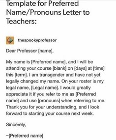 a letter that is written to someone in front of the teacher's name and number