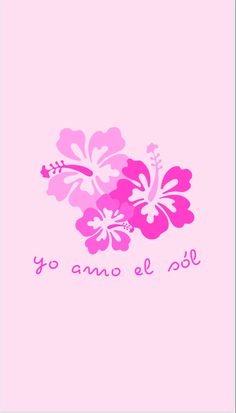 a pink and purple flower with the words to amo el sol