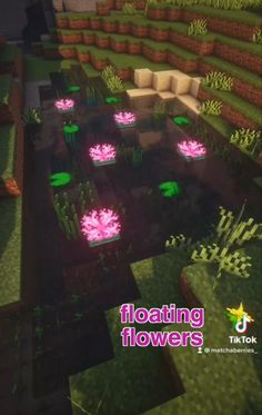 an image of a flower garden in minecraft