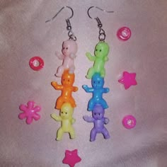 Rainbow Baby Long :) Light and colorful Hooks are silver unless you specify otherwise in the notes! Collateral Beauty, Plastic Babies, Saint Peter, Baby Earrings, Long Light, Baby Milk