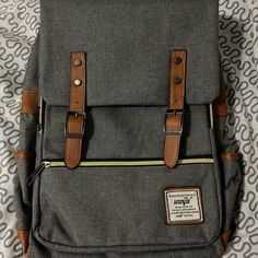 Brand New Book Bag. Trendy Gray Satchel For Daily Use, Gray Backpack Shoulder Bag For School, Trendy Gray Travel Bag, Trendy Gray Rectangular Backpack, Trendy Rectangular Gray Backpack, Casual Rectangular Satchel For Back To School, Gray School Bag With Adjustable Strap, Casual Gray Satchel Backpack, Trendy Gray Standard Backpack