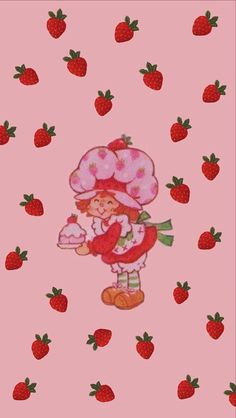 Strawberry Shortcake Vintage Wallpaper, Strawberry Shortcake Characters Aesthetic, Strawberrycore Aesthetic Wallpaper, Strawberry Vintage Aesthetic, Strawberry Shortcake Background Wallpapers, Strawberry Core Wallpaper, Strawberry Shortcake Characters Wallpaper, Strawberry Shortcake Icons Aesthetic, Strawberry Aesthetic Art