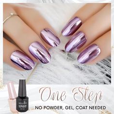 Just one step to get stunning, metallic mirror nails! No powder, gel and base coat needed - High pigment formula instantly gives you the rich color with charming chrome effect in just one layer. Perfect for beginners, the precise brush let you glides on effortlessly with even, perfect application.Available in 7intense,shiny, quick-drycolors that areeasy to remove without causing damage, play with these to add a bold touch to your daily look! FEATURES Stunning Metallic Chrome NailsHigh pigment fo Mirror Nail Polish, Polish Names, Neon Nail Polish, Chrome Effect, Mirror Nails, Nails Today, Chrome Nail, Brittle Nails, Dry Nails