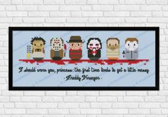 the three doctors cross stitch pattern on a brick wall