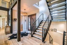 a staircase leading to the second floor in a home