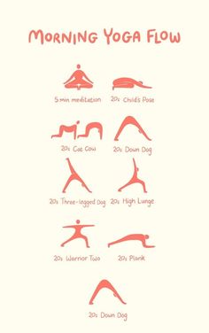 a poster with the words morning yoga flow on it