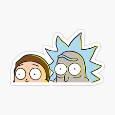 the simpsons family sticker on a white background with an image of rick and mort