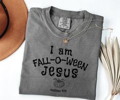 Comfort Colors® Christian Halloween Shirt, Are You Fall-O-Ween Jesus Shirt, Fall Religious Shirt, Funny Pumpkin Christian Halloween, Jesus COMFORT COLORS UNISEX HEAVY WEIGHT T-SHIRTS, %100 Cotton Trendy Soft Vintage Colored Washed T-Shirts, *These T-shirts are Unisex. Please see the measurement chart *Please size up 1-2 sizes from your normal size for an oversized look. *Please measure one of your favorite and compare it to our sizes before placing an order. *Many colors to choose from. *%100 Co Christian Halloween Shirts, Christian Halloween, Fall O, Funny Pumpkins, Jesus Shirt, Oversized Look, Religious Shirt, Halloween Shirts, Jesus Shirts