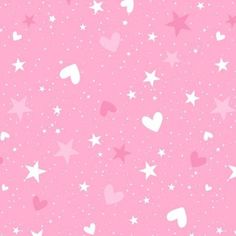 a pink background with stars and hearts