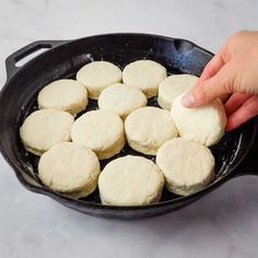 The best Homemade Biscuits recipe! These easy Homemade Buttermilk Biscuits only have 3 simple ingredients and are the most fluffy, flaky, buttery biscuits to ever be made from scratch! Pour my country cream gravy on top for the perfect Southern breakfast! Cowboy Biscuits, Kfc Biscuit Recipe, Pistolettes Recipe, Easy Scones, Yeast Roll, Easy Bakes, Biscuits Homemade