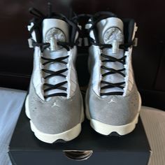 Never Worn Jordan 6 Rings Youth Size 6. Black, White And Grey. Casual Silver Basketball Shoes For Streetwear, Shoes Nike Jordan, Green Basketball Shoes, Metallic Gold Shoes, Nike Shoes For Boys, Baby Boy Nike, Nike Kids Shoes, Toddler Nike Shoes, Air Max 90 Leather