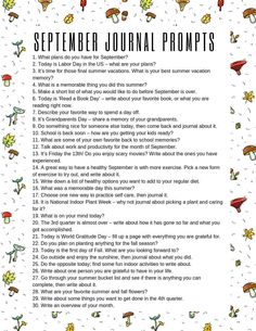 a printable poem with the words,'november journal prompts'in it