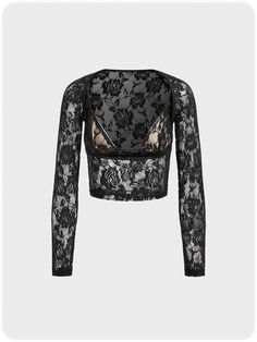 Kollyy offers stylish and concessional Shirts.. SPU: 48Q5SHB90F42, Color: Black White, Theme:Spring/Fall, Edition type:Tight. Floral Long Sleeve Shirt, Womens Lace Tops, Black Lace Top, Black Lace Tops, Miss Me Jeans, Floral Style, Top Women, Neck Pattern, Square Neck