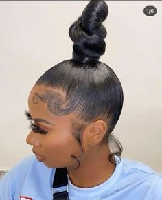 Bhaddie Hairstyle, Banana Hair Clips, Banana For Hair, Braids Hairstyles Pictures, High Bun, Hairstyles For Curly Hair