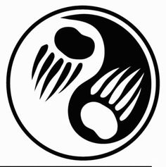 a black and white photo of a yin symbol