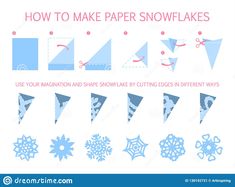 how to make paper snowflakes with instructions for kids and adults - step by step instructions