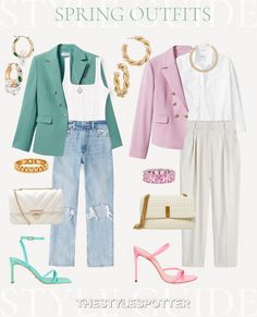 Pastels Outfits Classy, Spring Outfits Colourful, Fun Chic Outfits, Pastel Chic Outfit, Cool Pastel Outfits, Shopping Outfit Ideas Summer, Spring Outfits Pastel Colors, Pastel Style Outfit, Light Colored Outfits Aesthetic