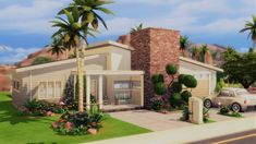 Sims 4 Grandma House, Sims 4 Oasis Springs House, 70’s House, Grandma House, Calabasas Homes, Oasis Springs, 90s House, Preppy House, Joshua Tree House