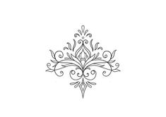 a black and white drawing of an ornate design