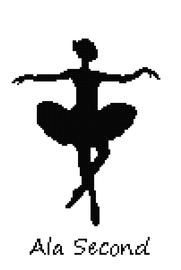 the silhouette of a ballerina is shown in black on a white background with words