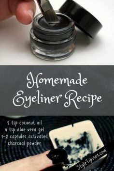 Homemade Eyeliner, Commercial Makeup, Diy Natural Makeup, Diy Makeup Recipe, Eyeliner Shapes, Make Your Own Makeup, How To Do Eyeliner, Makeup Recipes, Homemade Makeup