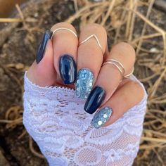 Sparkle Nail Designs, Nail Design Glitter, Blue Nail Art Designs, Blue Gel Nails, Blue Glitter Nails, Teal Nails, Pink Glitter Nails, Blue Nail Art, Modern Nails