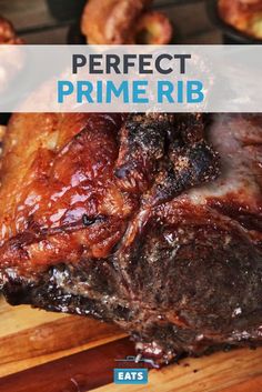 the perfect prime rib roast is ready to be cut into pieces and put in the oven