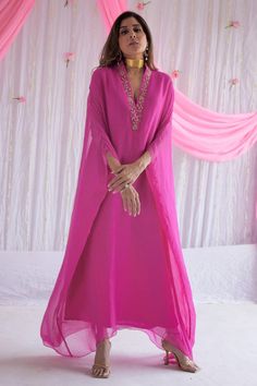 Chiffon Kaftan, Long Kaftan, Designer Dresses Indian, Kurta Designs