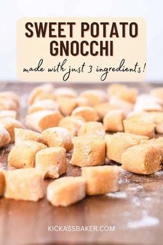 1" pieces of sweet potato gnocchi. Cheese Gnocchi, Fried Gnocchi, Gnocchi Recipes Homemade, Caramelized Apples, Sweet Potato Gnocchi, Homemade Gnocchi, Potato Gnocchi, Gnocchi Recipes, Sage Leaves