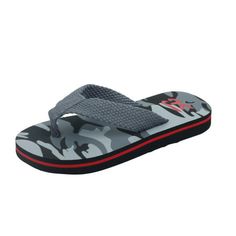 With an easy to wear slip on design, kids flip flop great for summer. Size: 2.  Color: Gray.  Gender: unisex.  Pattern: camo. Non-slip Flip Flops For Surfing And Beach Season, Non-slip Flip Flops For Surfing During Beach Season, Casual Non-slip Flip Flops For Surfing, Non-slip Eva Slippers For Swimming, Non-slip Slip-on Pool Flip Flops, Adjustable Eva Flip Flops For Vacation, Adjustable Casual Eva Flip Flops, Casual Adjustable Eva Flip Flops, Non-slip Flip Flops For Pool And Summer