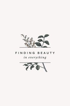 the logo for finding beauty in everything