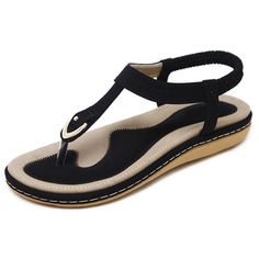 Experience comfort and style with these slip-on sandals, designed to look trendy while giving you the support and feel of beach sandals. Available in assorted colors and sizes, these sandals will have you feeling like you're walking on a cloud. Simply, slip them on and snug your feet in place around the toe clasp for enhanced support allowing you to walk and stand for hours without any strain or imbalance These sandals also feature elastic ankle support for added grip. Highlights: Heel Height: 2 Shoes List, Shoes For Ladies, Comfortable Wedges, Rose Beige, Sandals Outfit, Beach Flip Flops, Womens Summer Shoes, Fashion Sandals, Womens Sandals Flat