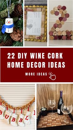 22 DIY Wine Cork Home Decor Ideas Recycled Wine Corks Craft Ideas, Sustainable Decorations, Wine Cork Candle Holder, Cork Candle Holder, Wine Cork Table, Wine Cork Monogram, Wine Cork Birdhouse, Cork Candle