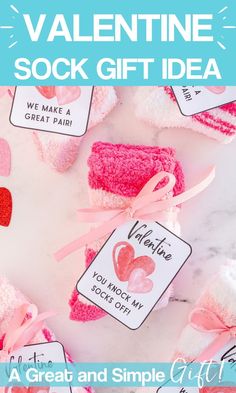 valentine's day sock gift idea with free printable tags and instructions for making socks