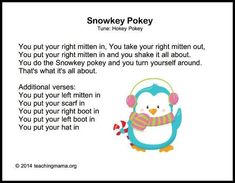 a penguin with headphones on and an advertise for snowkey pokey