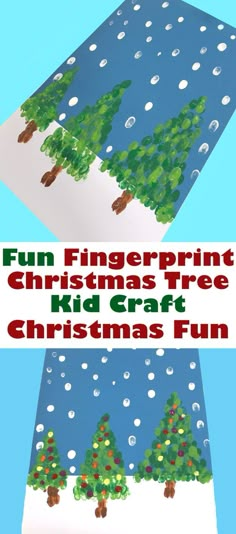 christmas tree craft for kids that is fun to make and looks like it has snowing on