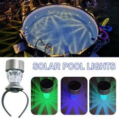 the solar pool lights are designed to look like it is floating on water