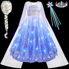 an image of a frozen princess dress and accessories