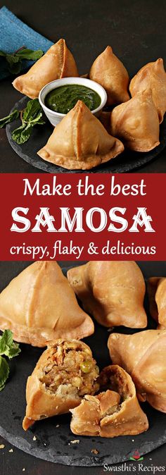 samosa on a plate with dipping sauce