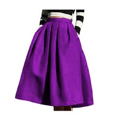 Purple Knee Length Skirt Luxury Purple Skirt, Purple Pleated Midi Skirt, Purples Skirts, Purple Skirt Outfit, High Waisted A Line Skirt, Full Midi Skirt, Skirt Purple, Purple Outfits, Purple Skirt