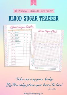 Classic HP Blood Sugar Tracker Blood Glucose Tracker | Etsy