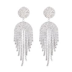 PRICES MAY VARY. Title: Luxury Rhinestone Round Tassel Earrings Elegant for Women Bridal Wedding Jewelry Beautiful Sparkling Rhinestone Long Tassels Dangle Earrings. Product Type: Departments > Women > Jewelry > Earrings > Drop & Dangle Bridal Earrings Drop, Costume Jewelry Earrings, Tassel Drop Earrings, Statement Drop Earrings, Wedding Bridal Jewellery, Party Earrings, Rhinestone Bridal, Crystal Drop Earrings, Crystal Drop