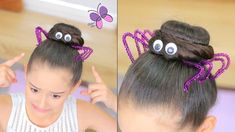 Spider Hairstyle, Crazy Hair For Kids, Spider Hair, Girl Hair Dos, Wacky Hair Days, Crazy Hats, Wacky Hair, Crazy Hair Day At School, Easter Hair Bow