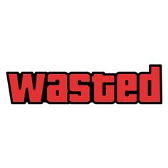 the word wasted written in red on a white background