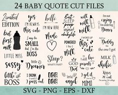 24 baby quotes cut files for svg and png