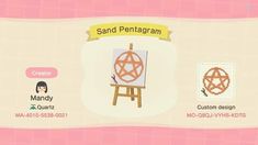 an animal crossing game screen with the caption sand pentagramm and many other characters